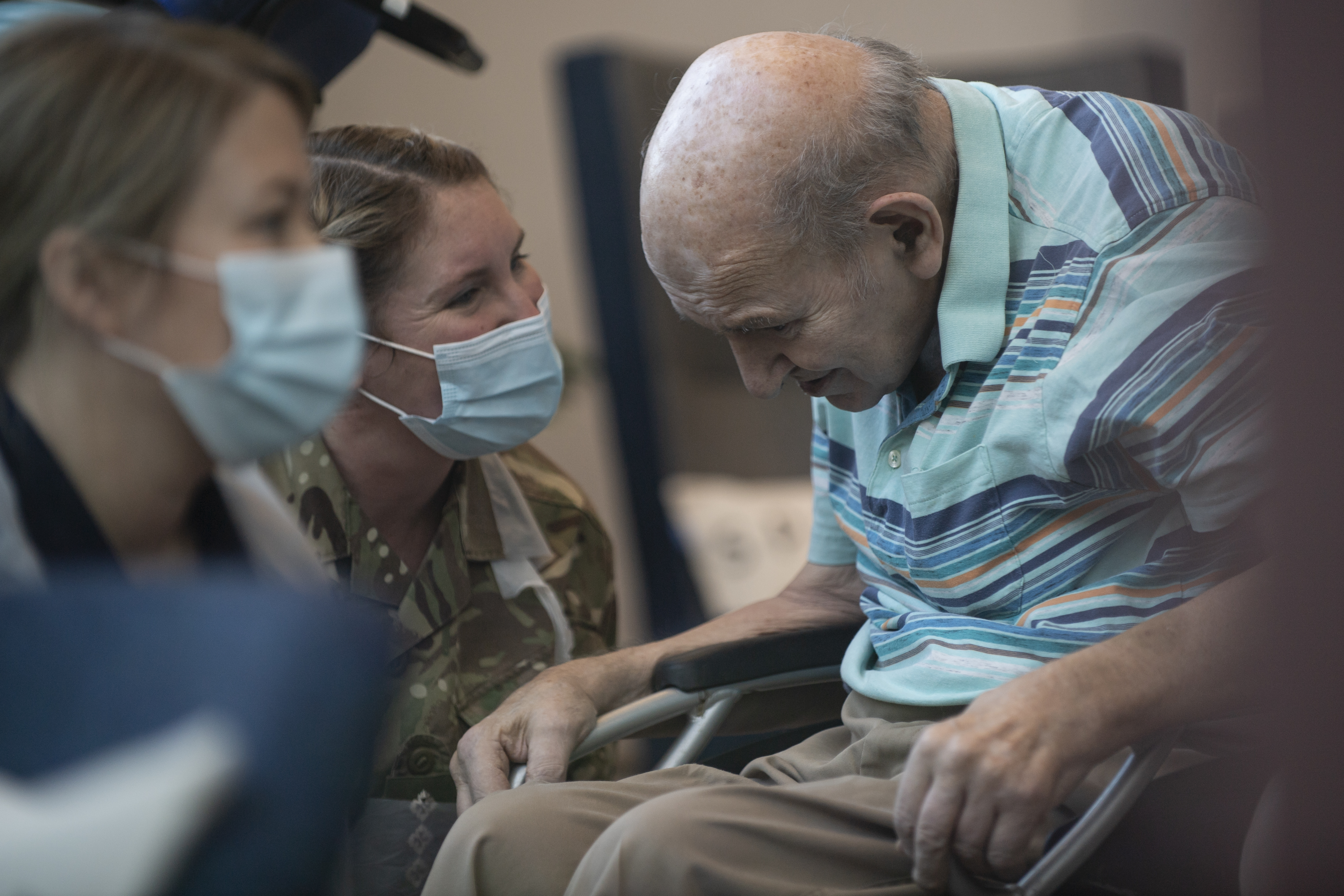 Veterans receive vaccines from Armed Forces medics The British Army