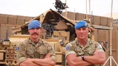 Father and son deploy together for the first time.