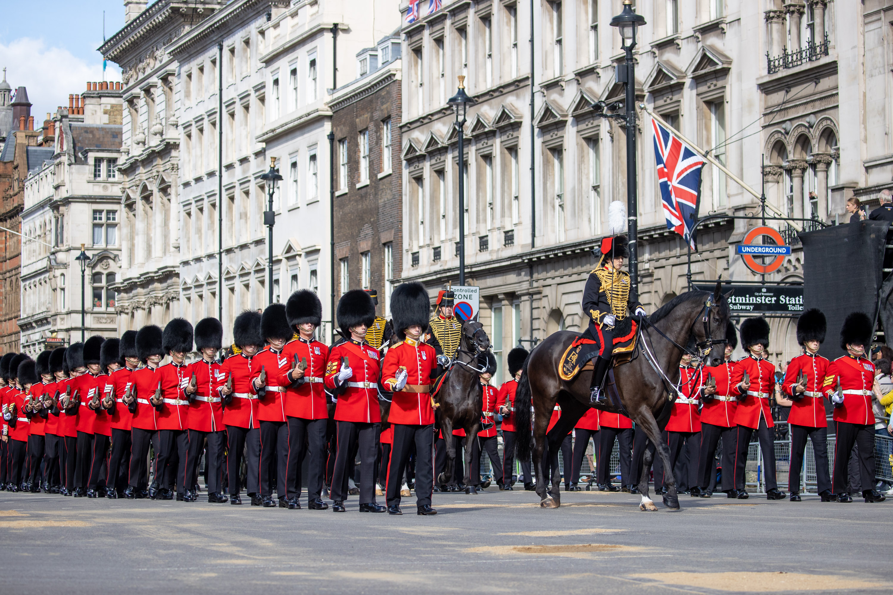 Household Division lead coffin procession to Westminster Hall The