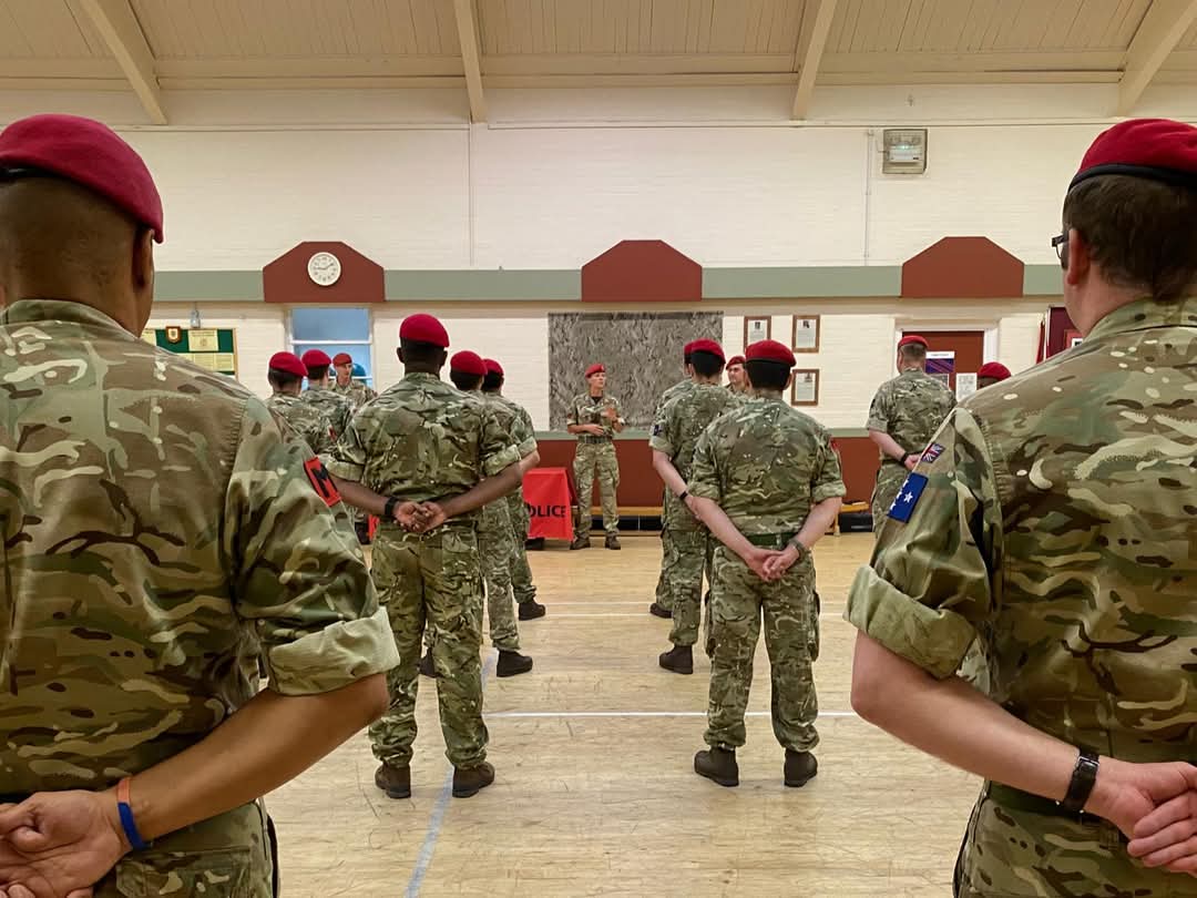 Military Police reserves on parade at a training night.