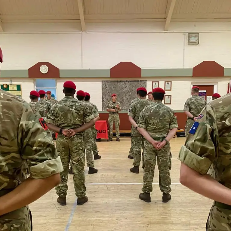 Military Police reserves on parade at a training night.