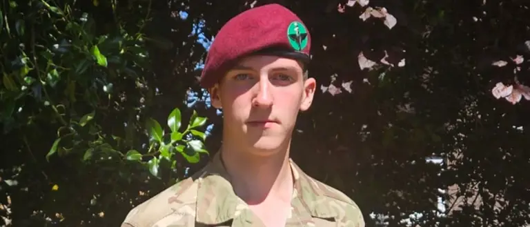Private Harry Skelton at his pass out parade at Infantry Training Centre Catterick