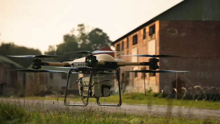A close up of a drone.