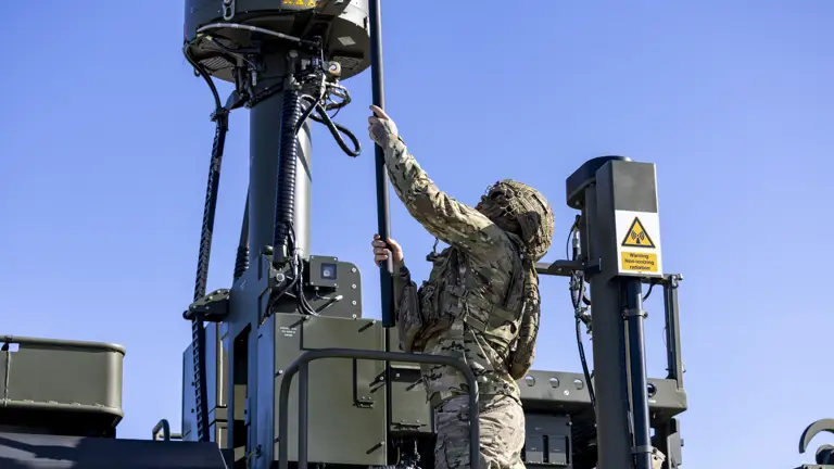 Pictured here is a soldier working on the Land Ceptor missile delivery vehicle during the first Live Fire testing in the UK of the Sky Sabre Defence System.