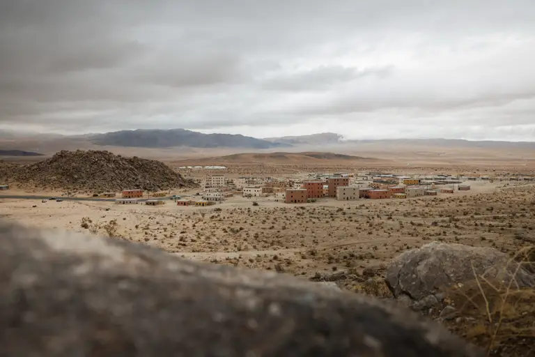 A landscape shot of Razish village within the training area.
