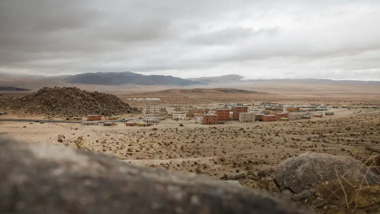 A landscape shot of Razish village within the training area.